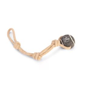 Beeztees İpli Tenis Topu Kauçuk Gri Kahverengi İp 39 cm Top 6.3 cm Köpek Oyuncağı