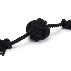 Beeztees Pamuk İplerden Siyah 40x7x7 cm 120 gr Diş İpinden Tutamaçlı Top Köpek Oyuncağı