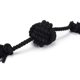 Beeztees Pamuk İplerden Siyah 40x7x7 cm 120 gr Diş İpinden Tutamaçlı Top Köpek Oyuncağı