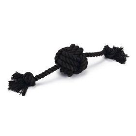Beeztees Pamuk İplerden Siyah 40x7x7 cm 120 gr Diş İpinden Tutamaçlı Top Köpek Oyuncağı