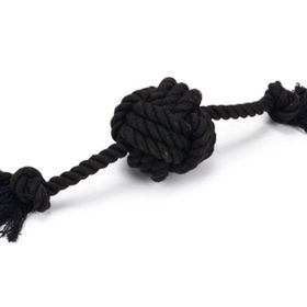 Beeztees Pamuk İplerden Siyah 40x7x7 cm 120 gr Diş İpinden Tutamaçlı Top Köpek Oyuncağı