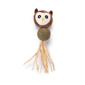 Beeztees Peluş Baykuş ve Kediotu Topu 16 cm Kedi Oyuncağı