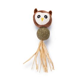 Beeztees Peluş Baykuş ve Kediotu Topu 16 cm Kedi Oyuncağı