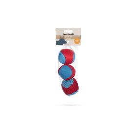 Beeztees Yüzen İçi Su Dolabilen Toplar 3 Adet 6.2 cm Mavi Kırmızı Köpek Oyuncağı