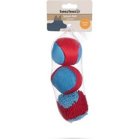 Beeztees Yüzen İçi Su Dolabilen Toplar 3 Adet 6.2 cm Mavi Kırmızı Köpek Oyuncağı