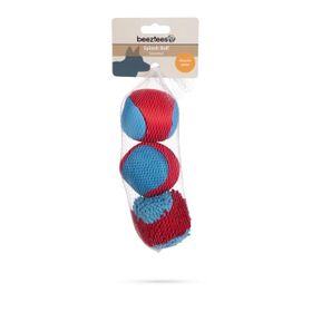 Beeztees Yüzen İçi Su Dolabilen Toplar 3 Adet 6.2 cm Mavi Kırmızı Köpek Oyuncağı