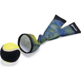 Beeztees Yüzen Tenis Topu ve Kumaş Fırlatma 29 cm Mavi Sarı Köpek Oyuncağı