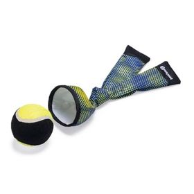 Beeztees Yüzen Tenis Topu ve Kumaş Fırlatma 29 cm Mavi Sarı Köpek Oyuncağı