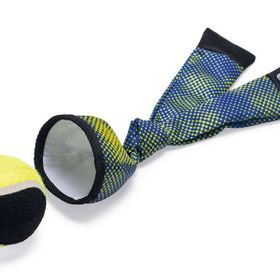 Beeztees Yüzen Tenis Topu ve Kumaş Fırlatma 29 cm Mavi Sarı Köpek Oyuncağı