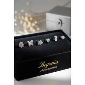 Begonia 925 Ayar Gümüş 6 Adet Zirkon Taşlı Hızma