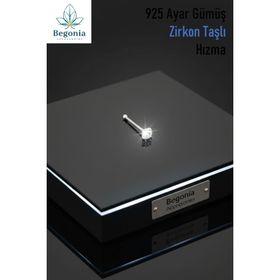 Begonia Accessories 925 Ayar Gümüş 2 mm Zirkon Tek Taş Hızma