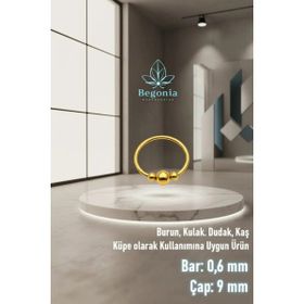 Begonia Accessories 925 Ayar Gümüş Altın Kaplama 3 Top Halka Hızma