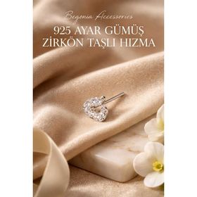 Begonia Accessories 925 Ayar Gümüş Zirkon Taşlı Boş Kalp Hızma