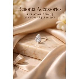 Begonia Accessories 925 Ayar Gümüş Zirkon Taşlı Damla Hızma