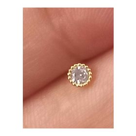 Begonia Accessories 925 Ayar Gümüş Zirkon Taşlı Gold Tek Taş Tırnaklı Hızma Piercing