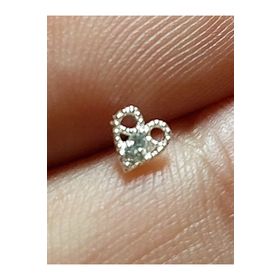 Begonia Accessories 925 Ayar Gümüş Zirkon Taşlı Kalp ( Silver) Hızma
