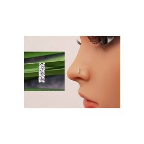 Begonia Accessories 925 Ayar Gümüş Zirkon Üç Taş Çubuk Hızma