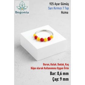 Begonia Sarı 925 Ayar Gümüş 7 Top Halka Hızma