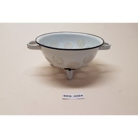Begüldan BEG_4264 22 cm Beyaz Ayaklı Çinko Emaye Kevgir