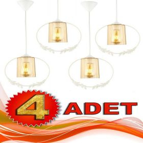 Begüsa Haliç Tekli Beyaz Bal Akrilik 4 Adet Bordo Avize
