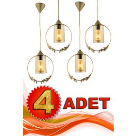 Begüsa Haliç Tekli Eskitme 4 Adet Bal Sarısı Avize