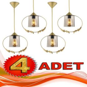 Begüsa Haliç Tekli Eskitme Füme Akrilik 4 Adet Avize