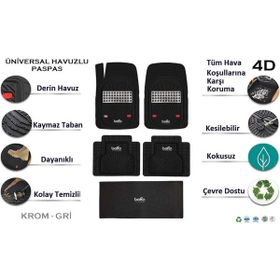 Beka Chevrolet Aveo Sedan 2013 4D Havuzlu Yeni Nesil Universal Krom Gri Paspas