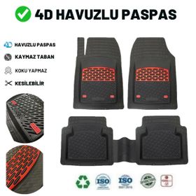 Beka Fiat Punto 2018 4D Siyah Kırmızı Universal Yeni Nesil Pro Havuzlu Paspas