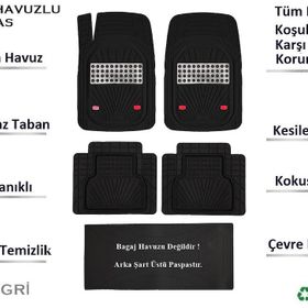 Beka Hyundai i20 Elit Plus 2023 4D Havuzlu Yeni Nesil Universal Krom Gri Paspas