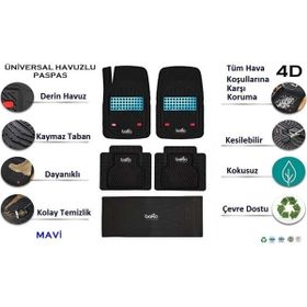 Beka Mavi Renault Symbol 2010 4D Havuzlu Yeni Nesil Universal Paspas