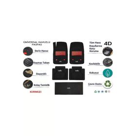 Beka Opel Corsa B 1996 4D Havuzlu Yeni Nesil Universal Kırmızı Paspas