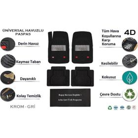 Beka Opel Corsa F 2023 4D Havuzlu Yeni Nesil Universal Krom Gri Paspas