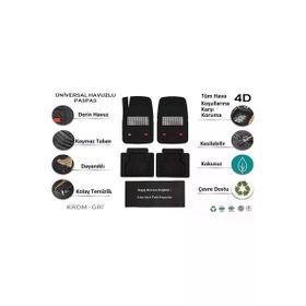 Beka Toyota Verso 2015 4D Havuzlu Yeni Nesil Universal Krom Gri Paspas