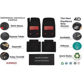 Beka Volkswagen Polo 2023 4D Yeni Nesil Universal Kırmızı Havuzlu Paspas