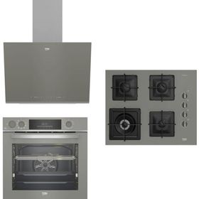 Beko BFC631G - BOCK6510EWG - BDE6062G Gri 3'lü Ankastre Set