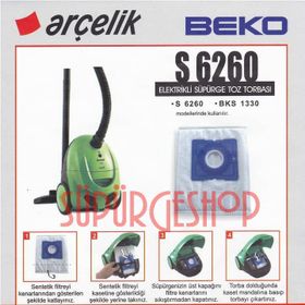 Beko BKS 1330 Microban Toz Süpürge Torbası