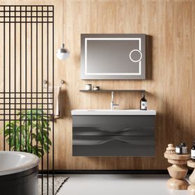 Belinza Antrasit Twist 65 cm Banyo Dolabı Takımı