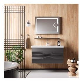 Belinza Antrasit Twist 65 cm Banyo Dolabı Takımı