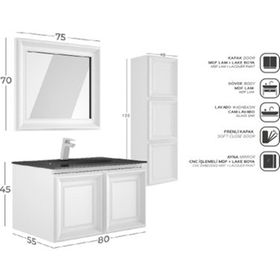Belinza Venturo 80 cm Banyo Dolabı Takımı