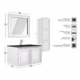 Belinza Venturo 80 cm Banyo Dolabı Takımı