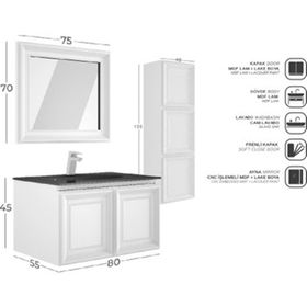 Belinza Venturo 80 cm Banyo Dolabı Takımı