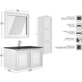 Belinza Venturo 80 cm Banyo Dolabı Takımı