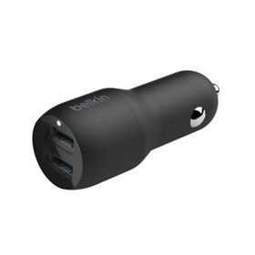 Belkin 24 W Hızlı Araç Şarj Cihazı 2 Port USB Siyah+Type-C Kablo