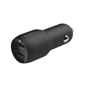 Belkin 24 W Hızlı Araç Şarj Cihazı 2 Port USB Siyah+Type-C Kablo