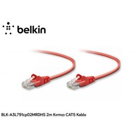 Belkin BLK-A3L791CP02MRDHS 2 m Kırmızı CAT5 Kablo