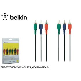 Belkin BLK-F3Y080BF2M 2M 3Xrca M-M Metal Kablo