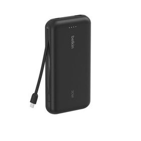 Belkin BPB024 BoostCharge 20.000 mAh 30W Entegre USB-C Kablolu Siyah Powerbank