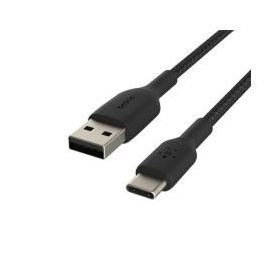 Belkin CAB002BT1MBK 1 m Gümüş-Siyah Type-C Örgülü Data & Hızlı Şarj Kablosu