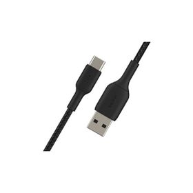 Belkin CAB002BT1MBK 1 m Gümüş-Siyah Type-C Örgülü Data & Hızlı Şarj Kablosu