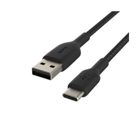 Belkin CAB002BT1MBK 1 m Gümüş-Siyah Type-C Örgülü Data & Hızlı Şarj Kablosu